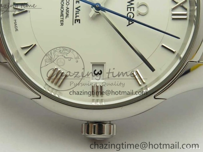 0315 De Ville Hour Vision 41mm SS VSF 1:1 Best Edition White Dial on SS Bracelet A8500 Super Clone Casual 7946